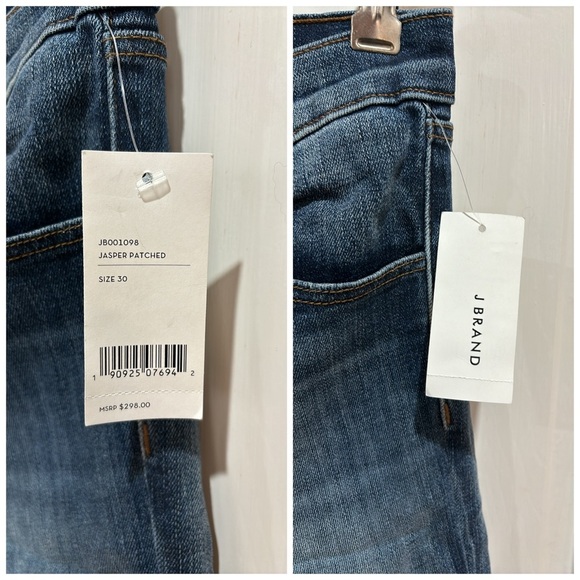 NWT J Brand | Alana High Rise Cropped Jasper Patched Denim Jeans; Size 30 - Picture 9 of 17